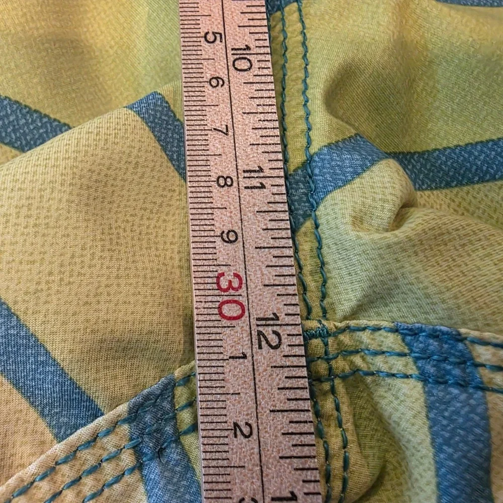 Billabong Originals Board Shorts Mens 36 Teal Blue Yellow Striped M122EADS